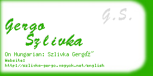 gergo szlivka business card